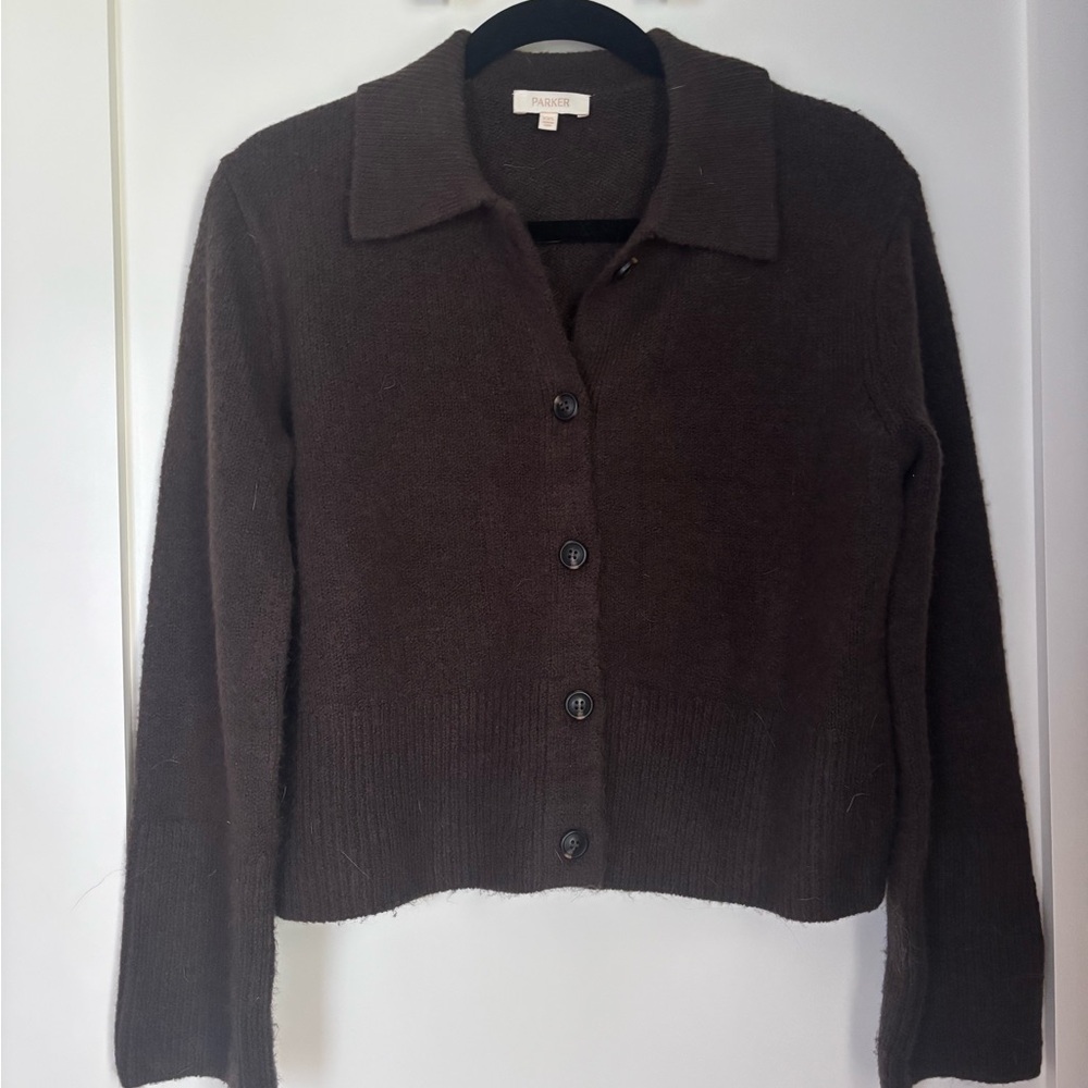 Parker Chocolate Brown Knit Cardigan - Picture 2 of 3